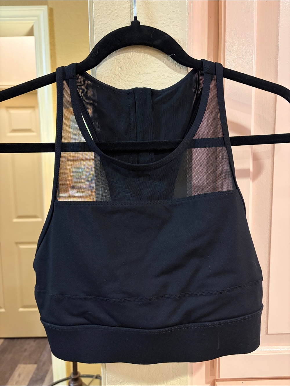 ZYIA Active All Star Black Mesh High Support Sports Bra Large